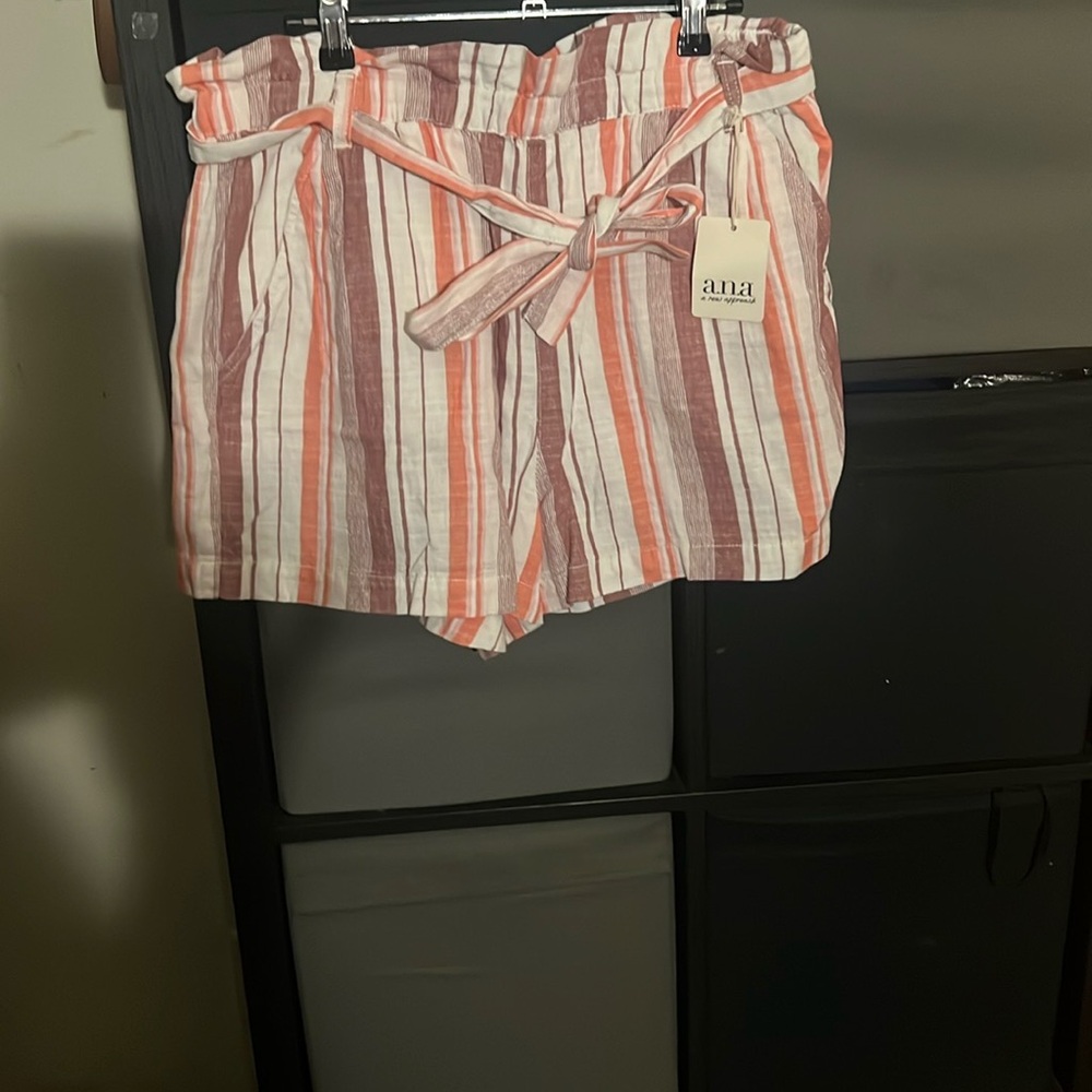 Anna Women's Striped Shorts - Pink and Orange